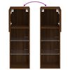 vidaXL TV Cabinets with LED Lights 2 pcs Brown Oak 30.5x30x90 cm