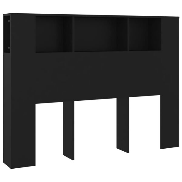 vidaXL Headboard Cabinet Black 140x18.5x104.5 cm