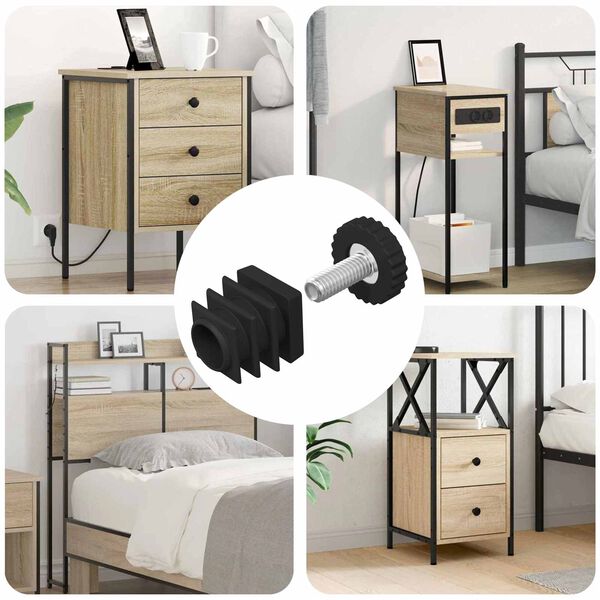 vidaXL Furniture Levelers Adjustable 1895 pcs Black PP