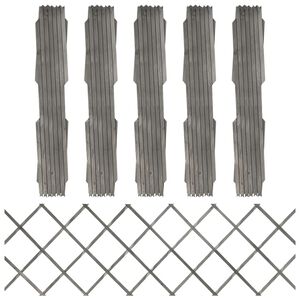 vidaXL Trellis Fences 5 pcs Grey Solid Firwood 180x60 cm