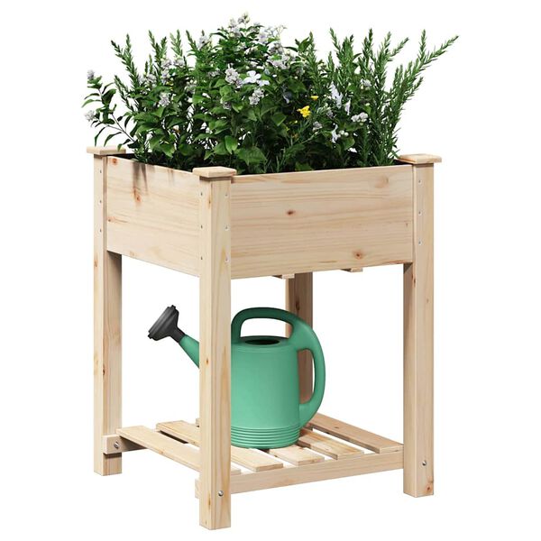 vidaXL Garden Planter Beige 60.5 x 60 x 76.5 cm Solid Fir Wood