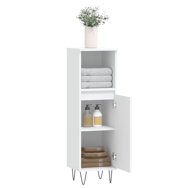 vidaXL Bathroom Cabinet White 30x30x100 cm Engineered Wood