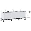 vidaXL Garden Planter with Irrigation&Wheels 3 pcs White PP
