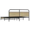 vidaXL Metal Bed Frame without Mattress Sonoma Oak 180x200 cm Super King
