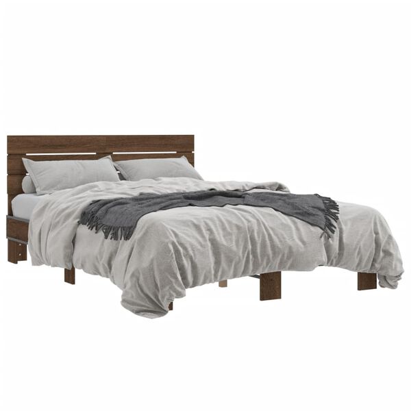 vidaXL Bed Frame without Mattress Brown Oak 120x200 cm
