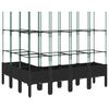 vidaXL Garden Planter with Trellis Black 160x120x142.5 cm PP
