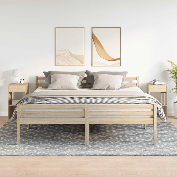 vidaXL Bedside Cabinets with Drawer 2 pcs Sonoma Oak 35x34x66.5 cm