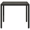 vidaXL Garden Table with Glass Top Black 90x90x75 cm Poly Rattan