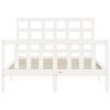 vidaXL Bed Frame without Mattress White Double Solid Wood Pine