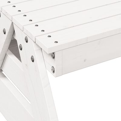 vidaXL Picnic Table for Kids White 88x122x58 cm Solid Wood Pine