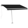 vidaXL Freestanding Manual Retractable Awning 300x250 cm Anthracite (313189+46839+315090)