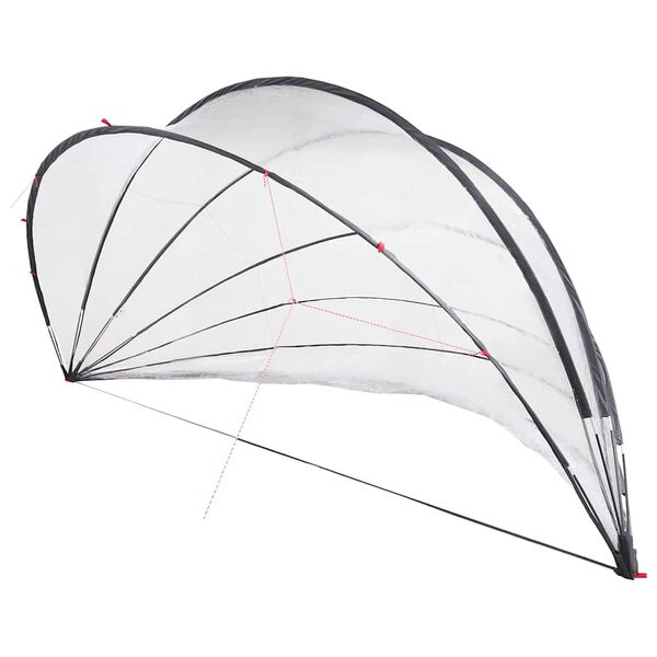 vidaXL Pool Dome Folding Manual Transparent 592 x 590 x 275 cm PVC