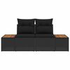 vidaXL Garden Sofa Black 184 x 62 x 85cm Poly Rattan