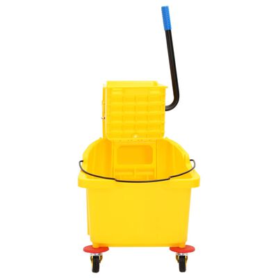 vidaXL Mop Bucket with Wringer and Wheels Yellow 36 L Polypropylene