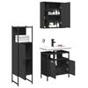 vidaXL 3 Piece Bathroom Cabinet Set Black Engineered Wood