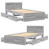 vidaXL Bed Frame with Headboard without Mattress Grey Sonoma 75x190 cm Small Single