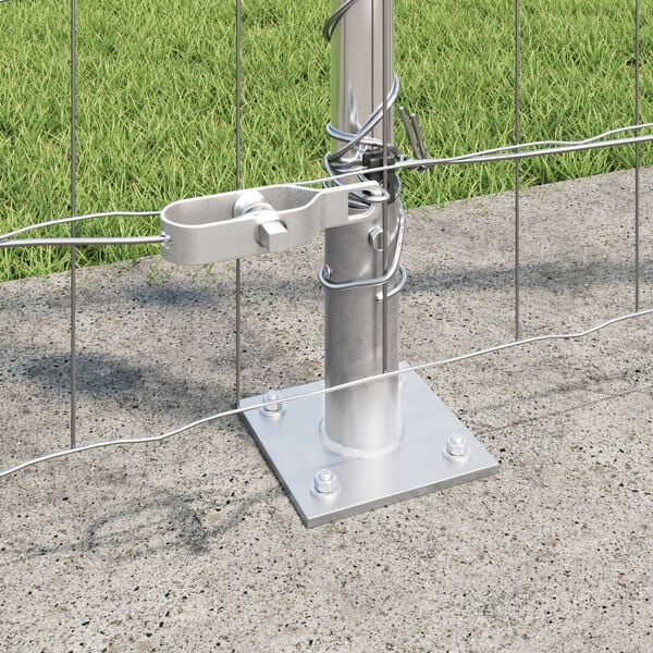 vidaXL Fence with Post Silver 1.2 x 25 m Steel