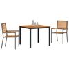 vidaXL Garden Dining Set 3 pcs Grey 90 x 90 x 75 cm Poly Rattan
