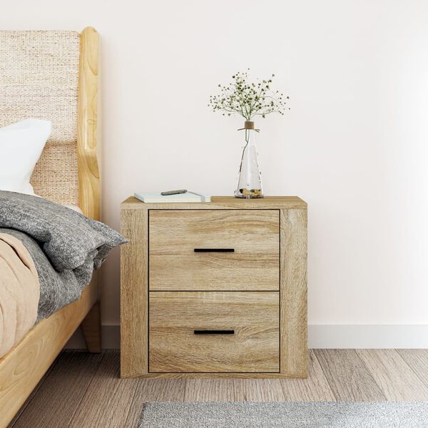vidaXL Wall-mounted Bedside Cabinet Sonoma Oak 50x36x47 cm