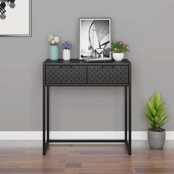 vidaXL Console Table Anthracite 72x35x75 cm Steel