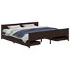 vidaXL Bed Frame without Mattress Dark Brown 180x200 cm Super King Solid Wood