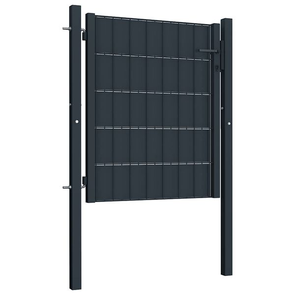 vidaXL Fence Gate PVC and Steel 100x100 cm Anthracite
