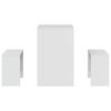 vidaXL 3 Piece Dining Table and Bench set High Gloss White Engineered Wood