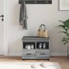 vidaXL Hall Bench with Cushion with Drawer Grey Sonoma 60 x 38 x 46 cm