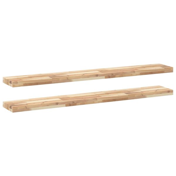 vidaXL Floating Shelves 2 pcs 140x20x4 cm Untreated Solid Wood Acacia