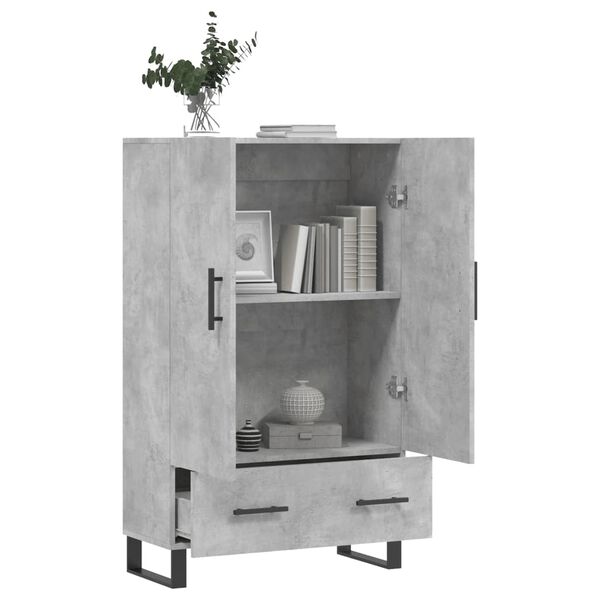 vidaXL Highboard Concrete Grey 69.5x31x115 cm Engineered Wood