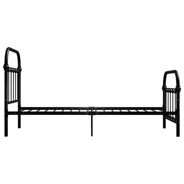 vidaXL Bed Frame without Mattress Black Metal 90x200 cm