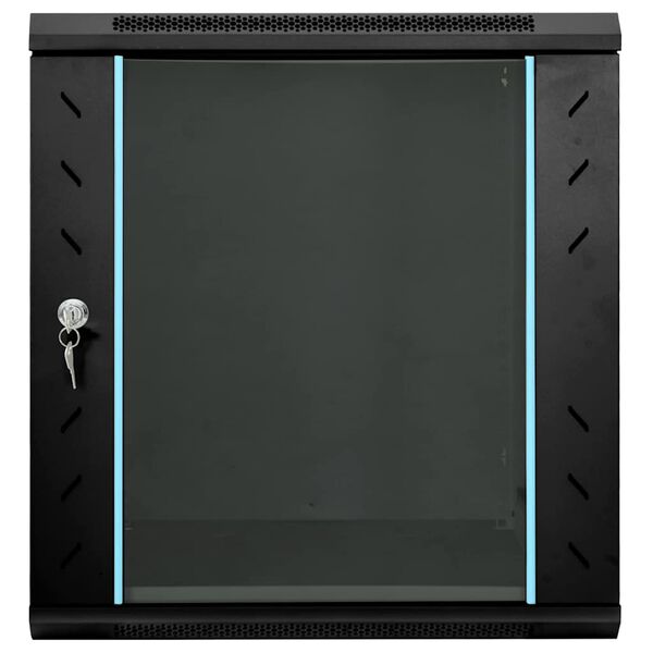 vidaXL Network Cabinet with Storage Black 60 x 45 x 65 cm Steel