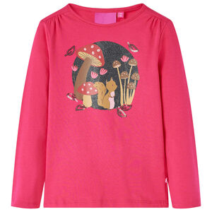 Kids' T-shirt with Long Sleeves Bright Pink 104