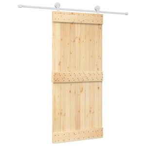 vidaXL Sliding Door with Hardware Set 90x210 cm Solid Wood Pine