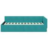vidaXL Corner Bed Frame with Headboard Turquoise 90 cm x 190 cm Velvet