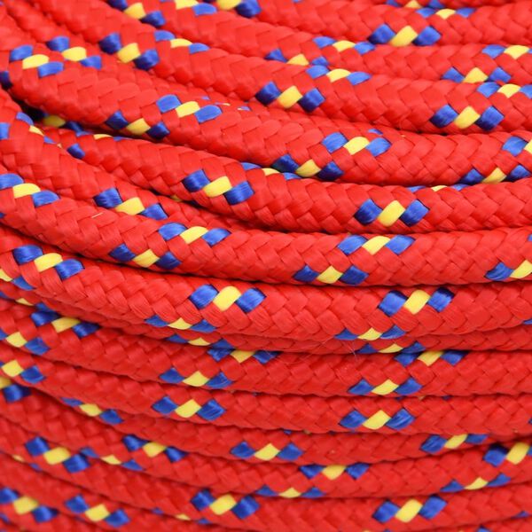 vidaXL Boat Rope Red 8 mm 25 m Polypropylene