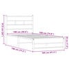 vidaXL Metal Bed Frame without Mattress Brown Oak 100x190 cm