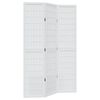 vidaXL Room Divider 3 Panels White Solid Wood Paulownia