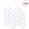 vidaXL Herringbone Tile 10 pcs White Grey 30 x 30 cm