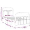 vidaXL Metal Bed Frame without Mattress with Footboard White 90x190cm