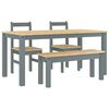 vidaXL 4 Piece Dining Set PANAMA Grey Solid Wood Pine
