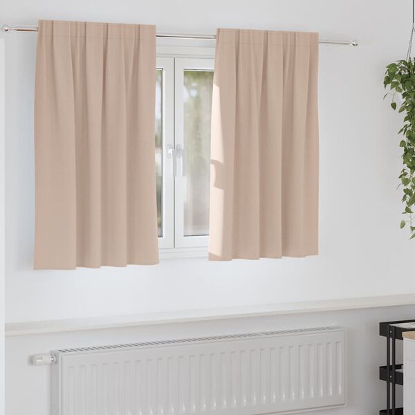 vidaXL Blackout Curtains with Rings 2 pcs Taupe 140 x 140 cm Polyester