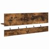 vidaXL Wall-Mounted Coat Rack with Shelf Smoked Oak 90 x 15 x 36 cm