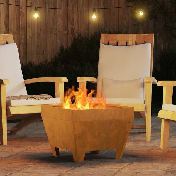 vidaXL Fire Pit Brown 50 x 50 x 38 cm Steel