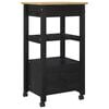 vidaXL Kitchen Trolley Plain Black