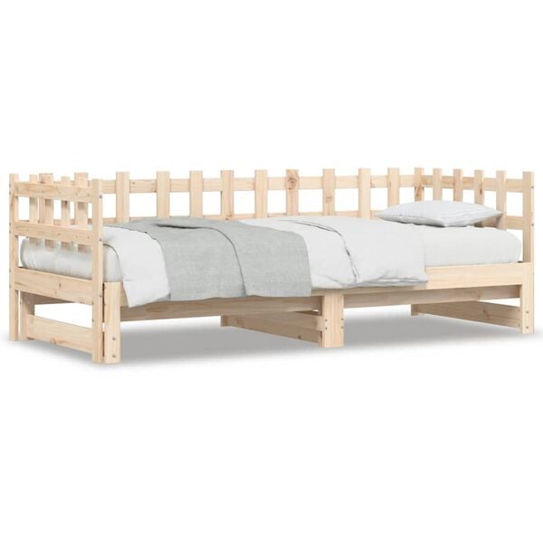 vidaXL Pull-out Day Bed without Mattress 2x(80x200) cm Solid Wood