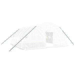 vidaXL Greenhouse with Steel Frame White 36 m&sup2; 6x6x2.85 m