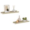 vidaXL Wall Shelves 2 pcs White and Sonoma Oak 40x9x3 cm