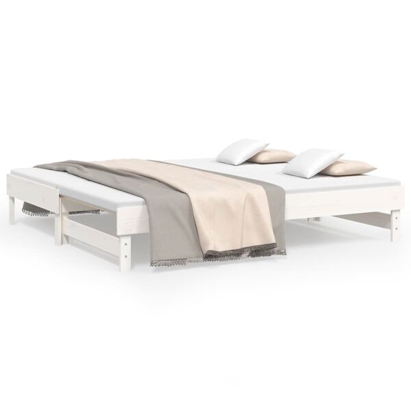 vidaXL Pull-out Day Bed without Mattress White 2x(75x190) cm