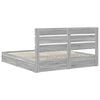 vidaXL Storage Bed Grey Sonoma 200 x 200 cm Engineered Wood